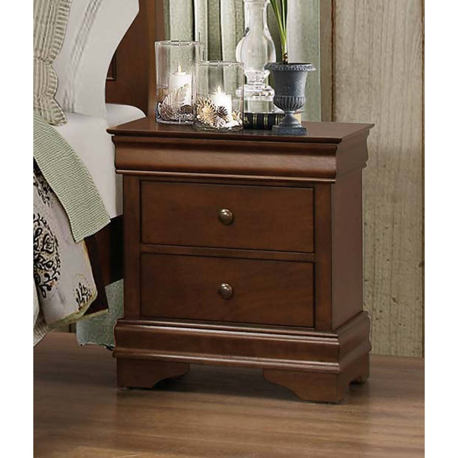 ACME Louis Philippe 5-Drawer Wooden Chest in Cherry