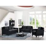 HARTFORD CURVED ARM BLACK SOFA 3 PC SET CCHRFKSM26BKVA-Gr
