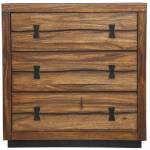 5200 Alpine Furniture 5200-04 Live Edge 3 Drawer Chest Tobacco Finish Mahogany