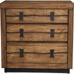 5200 Alpine Furniture 5200-02 Live Edge 3 Drawer Nightstand Tobacco Finish Mahogany