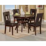 5213 Alpine Furniture 5213 Segundo 5 Piece Dining Set (Table 4 Chairs) Espresso Leatherette