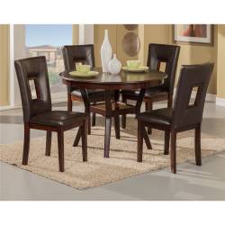 5213 Alpine Furniture 5213 Segundo 5 Piece Dining Set (Table 4 Chairs) Espresso Leatherette