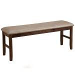 2929 Alpine Furniture 2929-03 Emery Dining Bench Distressed Walnut Finish Leatherette Seat