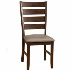 2929 Alpine Furniture 2929-02 Emery Dining Chair Distressed Walnut Finish Leatherette Seat
