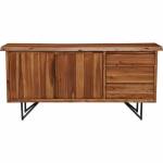 1968 Alpine Furniture 1968-06 Live Edge Server Buffet Cabinet Light Walnut Finish