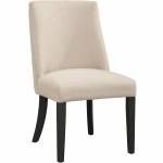 1968 Alpine Furniture 1968-02 Live Edge Parson Dining Chair Cream Fabric