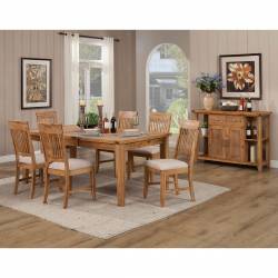 8812 Alpine Furniture 8812-01 Aspen 7PC SETS Dining Table + 6 Chairs
