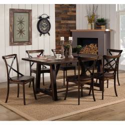 5672 Alpine Furniture 5672-01 Arendal 7PC SETS Rectangular Dining Table + 6 Chairs