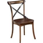 5672 Alpine Furniture 5672-02 Arendal Dining Chair Burnished Dark Oak Finish Rubberwood