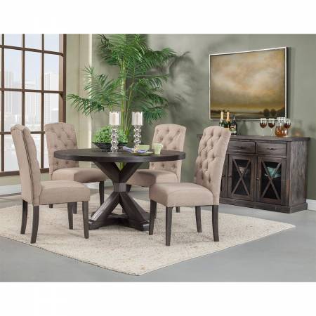 1468 Alpine Furniture 1468-25 Newberry 5PC SETS Round Dining Table + 4 Chairs