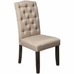 1468 Alpine Furniture 1468-23 Newberry Button Tufted Parson Chairs Salvaged Grey Legs