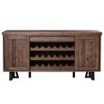 1568 Alpine Furniture 1568-06 Prairie Sideboard Wine Holder Sliding Doors Reclaimed Natural on Black Base