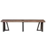 1568 Alpine Furniture 1568-03 Prairie Dining Bench Reclaimed Natural Pine Top on Black Base