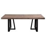 1568 Alpine Furniture 1568-01 Prairie Rectangular Dining Table Reclaimed Natural Pine Top on Black Base