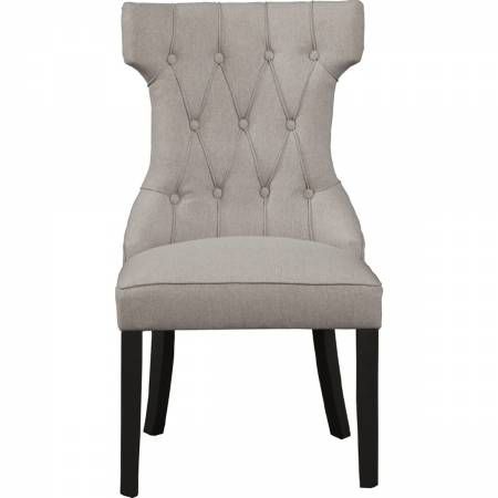 3868 Alpine Furniture 3868-02 Manchester Dining Chair Tufted Grey Fabric