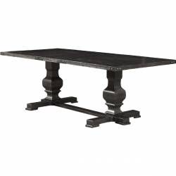 3868 Alpine Furniture 3868-01 Manchester 88" Double Pedestal Dining Table Vintage Black