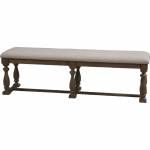 7186 Alpine Furniture 7186-03 Galena Dining Bench Light Grey Walnut Finish Fabric