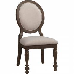 7186 Alpine Furniture 7186-02 Galena Dining Chair Light Grey Walnut Fabric
