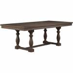 7186 Alpine Furniture 7186-01 Galena 86" Dining Table Light Grey Walnut Finish