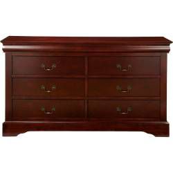 2700 Alpine Furniture 2701 Louis Philippe II 6 Drawer Dresser Cherry Finish