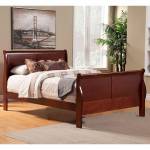 2700 Alpine Furniture 2700F Louis Philippe II Full Size Sleigh Bed Cherry Finish