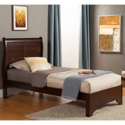 2200 Alpine Furniture 2200T West Haven Twin Low Footboard Sleigh Bed Cappuccino Finish