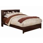 NSK Alpine Furniture NSK-01Q Solana Queen Platform Bed Bookcase Headboard Cappuccino Finish