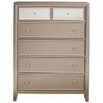 1519 Alpine Furniture 1519-05 Silver Dreams 5 Drawer Chest Mirror Textured Accents