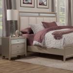 1519 Alpine Furniture 1519-02 Silver Dreams 2 Drawer Nightstand Mirror Textured Accents