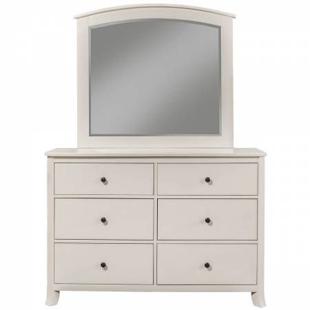 977-W Alpine Furniture 977-W-03 Baker 6 Drawer Dresser White Finish