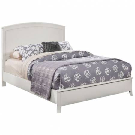 977-W Alpine Furniture 977-W-07EK Baker Standard King Panel Bed White Finish