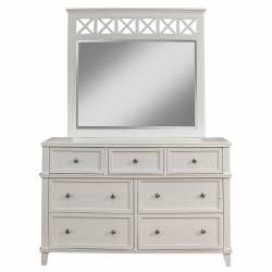 955 Alpine Furniture 955-06 Potter Mirror White Finish Open X Design