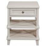 955 Alpine Furniture 955-02 Potter Nightstand 1 Drawer 2 Open Shelves White Finish