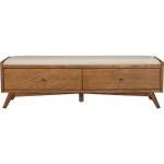 966 Alpine Furniture 966-12 Flynn Bench Acorn Brown Finish