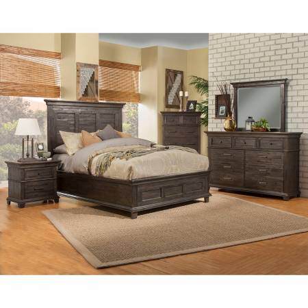 1468 Newberry 4PC SETS Queen Bed in Salvaged Grey Finish