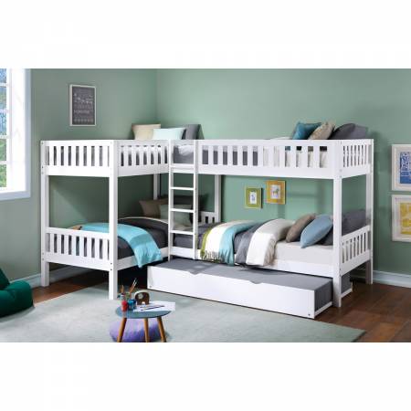 B2053CNW-1R* Corner Bunk Bed with Twin Trundle