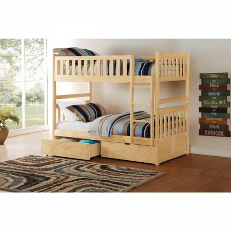 B2043-1*T Twin/Twin Bunk Bed with Storage Boxes