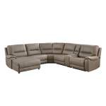 9429TP*6LCRRPWH 6-Piece Modular Power Reclining Sectional with Power Headrest and Left Chaise