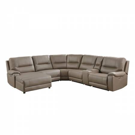 9429TP*6LCRRPWH 6-Piece Modular Power Reclining Sectional with Power Headrest and Left Chaise