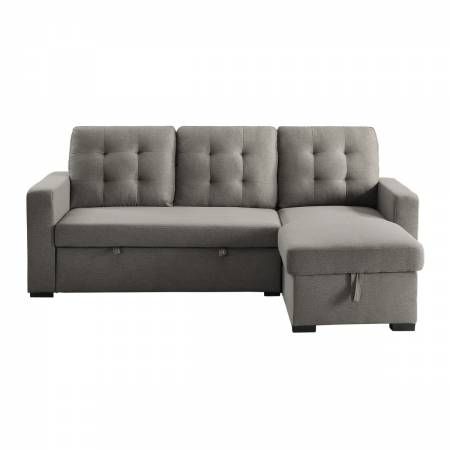 9314GY*SC 2-Piece Reversible Sectional with Pull-out Bed and Hidden Storage