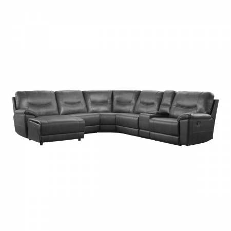 8490GRY*6LCRR 6-Piece Modular Reclining Sectional with Left Chaise