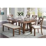 5808-68*6 6PC SETS Dining Table + 4 Side Chairs + Bench