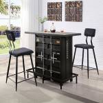 CM3789BK-BT-3PC 3PC SETS DICARDA BAR HT. TABLE + 2 Bar Ht. Chairs