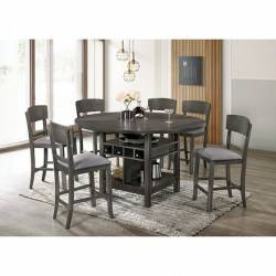 CM3733GY-RPT-7PC 7PC SETS STACIE COUNTER HT. TABLE + 6 Counter Ht. Chairs