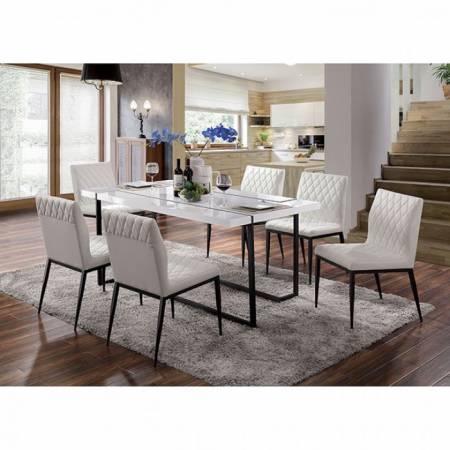 FOA3799T-7PC 7PC SETS ALISHA DINING TABLE + 6 Side Chairs