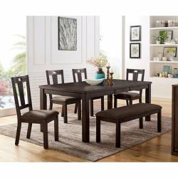 CM3790T-6PC 6PC SETS BRINLEY DINING TABLE + 4 Side Chairs + Bench