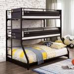 FOA-BK971BK DICARLO TWIN/TWIN/FULL BUNK BED