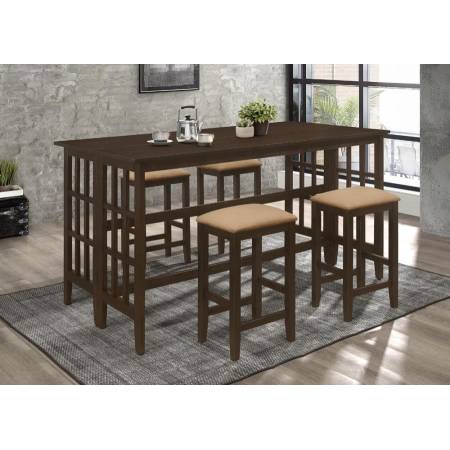 193478-5PC 5PC SETS  COUNTER HT TABLE + 4 COUNTER HEIGHT CHAIR