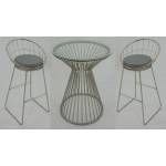 183143-S3 3PC SETS BAR TABLE + 2 BAR STOOL