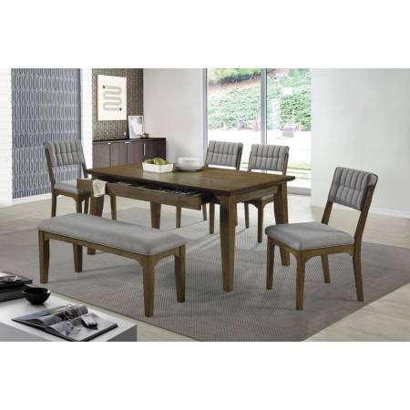 110731-6PC 6PC SETS DINING TABLE +  4 SIDE CHAIRS + BENCH